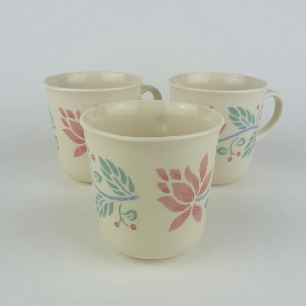 Set of‎ 3 Vintage Corelle Barbados Pattern Cups